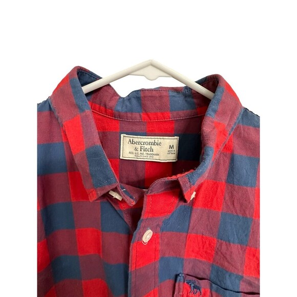 Abercrombie and Fitch Mens Buffalo Check Button Down Shirt size M - Picture 3 of 3
